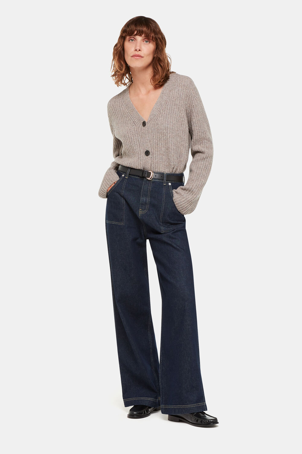 Wool Mix Rib Cardigan